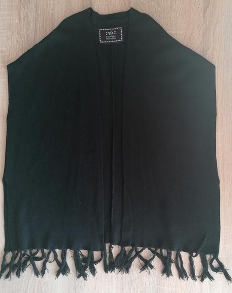 Černé pončo - vesta vel 133-140, young dimension,134