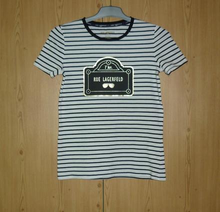 Bílo - černé dámské tričko karl lagerfeld, xs