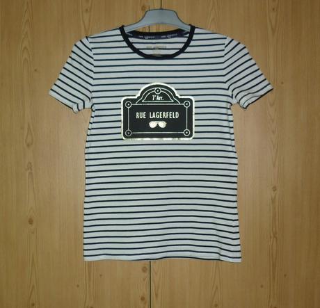 Bílo - černé dámské tričko karl lagerfeld, xs