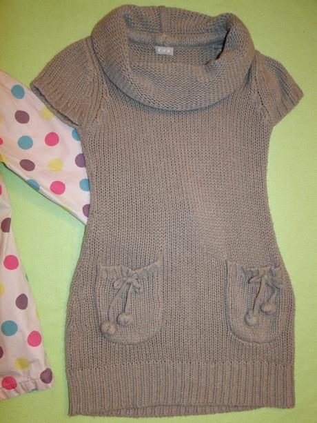 V.128 dlouhý svetr s rolákem / šaty /  vesta, 128