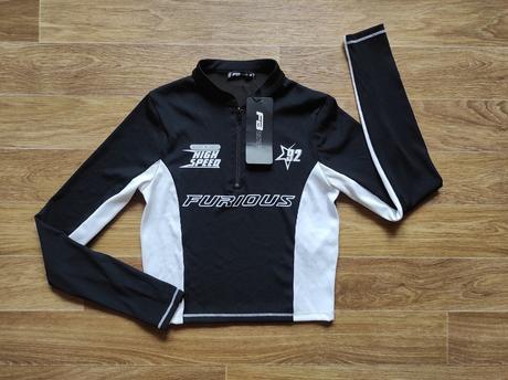 Crop top s dlouhým rukávem, m