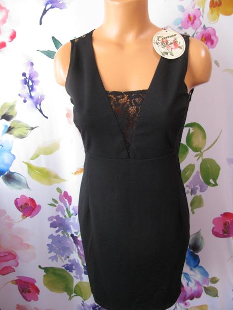 Dámské elastické mini šaty-malé černé, 38