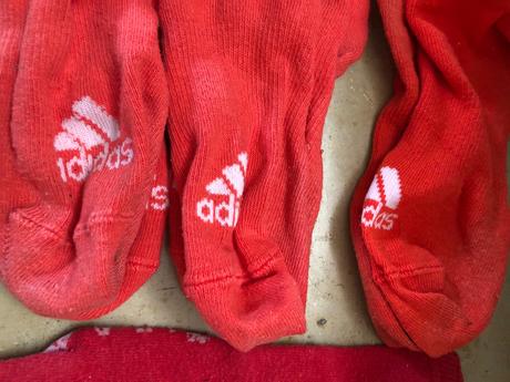 7 párů krátkých červeno-oranžových ponožek adidas, adidas,35