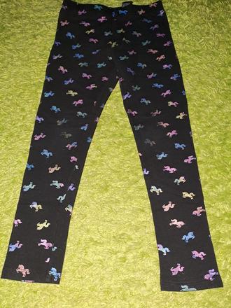 Teplé legíny s jednorožcem vel.9/10, h&m,134