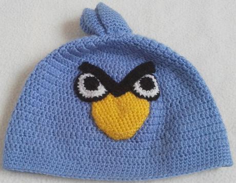 Háčkovaná čepice-modrák-angry birds, 110
