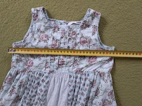 Dívčí letní bavlněné šaty, vel. 116/122, h&m,122