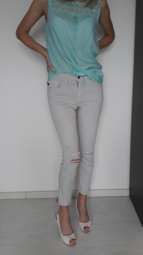 Trhané džíny - rifle vel. xxs - xs, xs