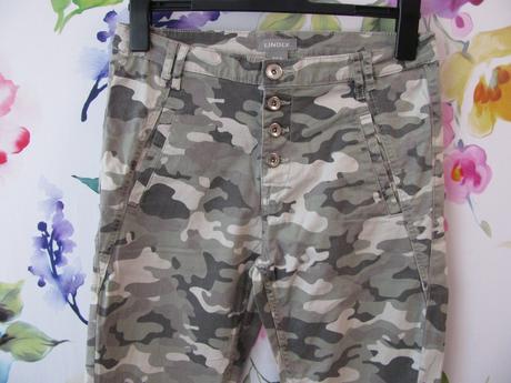 Maskáčové pružné tapered kalhoty maia, lindex,38