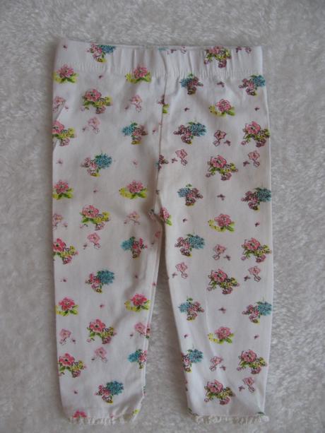 Bavlněné elastické legíny s kytičkami, 74