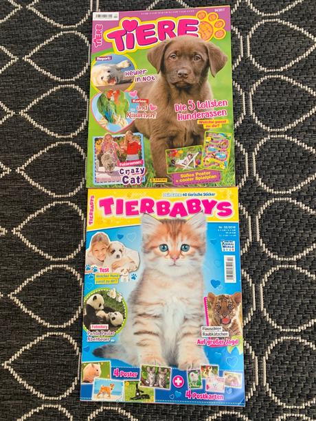 Sada figúrok zvierat, časopisov a zošitov, 