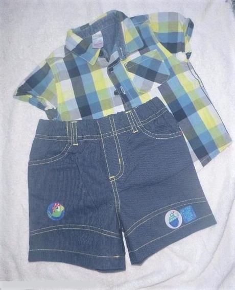 Super sada košile a kratáky na 6-9měsíců, zip zap,74
