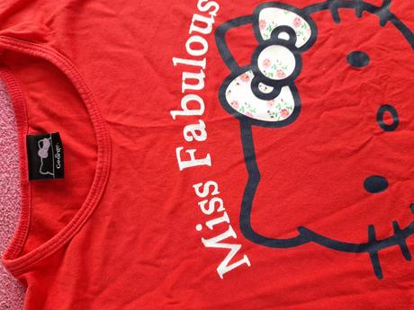 Tričko hello kitty červené super stav, hello kitty,140