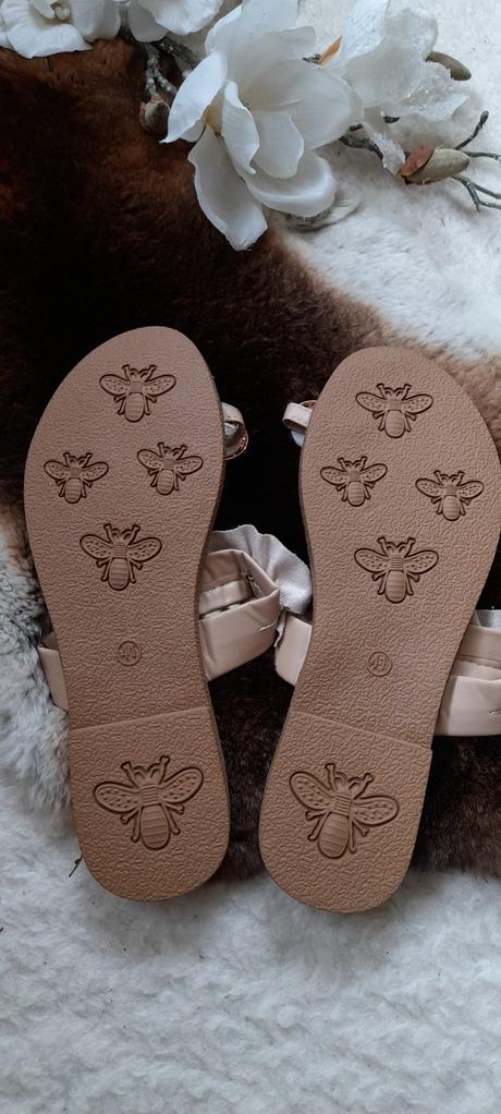 Béžové zdobené pantoflíky shein, 40