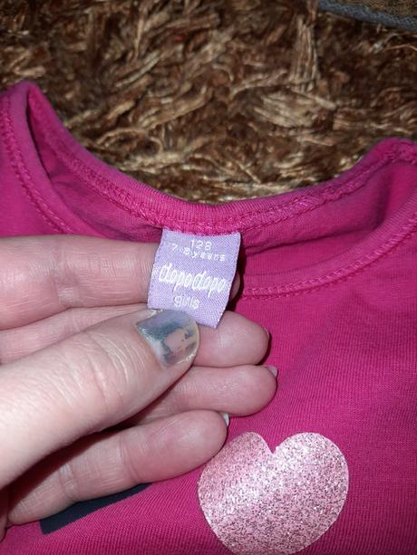 Srdíčkové tričko dopodopo 128 super stav, dopodopo,128