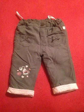 Dívčí zateplené kalhoty srdíčka, okay,68