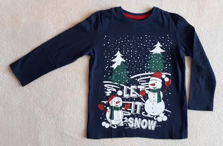 Dětské vánoční tričko se sněhuláky let it snow 104, 104