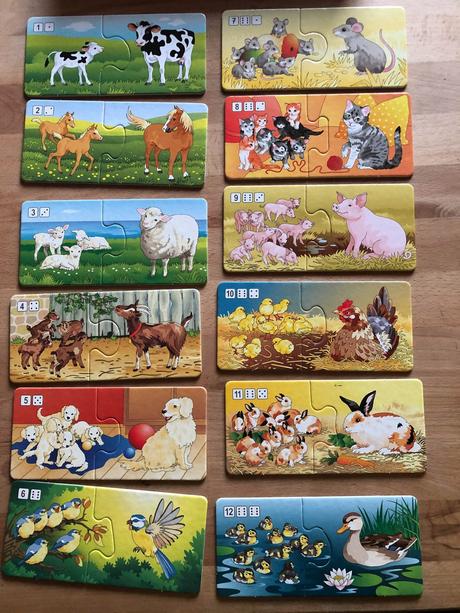 1.pocitani se zviratky/ puzzle karticky,