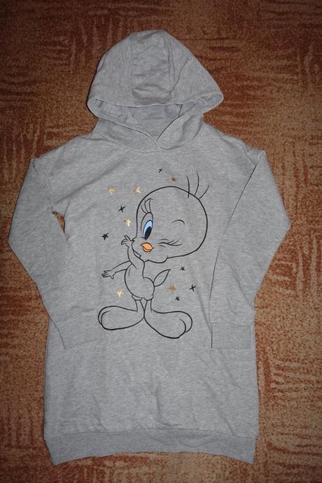 Teplákové šaty s tweetym vel. 134-140, disney,134