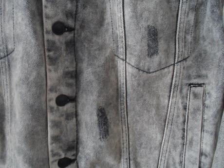 Šedá trhaná riflová bunda džíska, new yorker,s