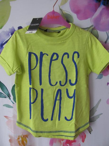 Zelenožluté bavlněné tričko s nápisem, george,92