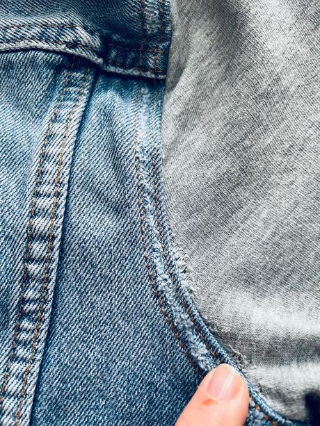 Bunda džinová s kapucí dámská - v.s, s