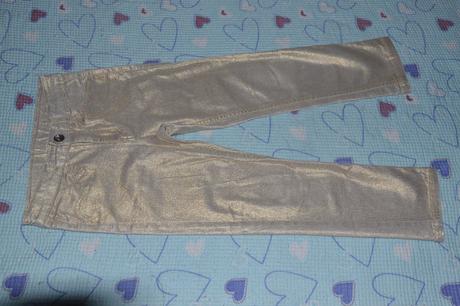 Zlaté elastické džíny, rifle, džegíny, vel. 116, h&m,116