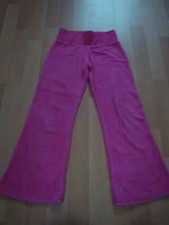 Tepláky - sytě růžové, vel. 116, 116