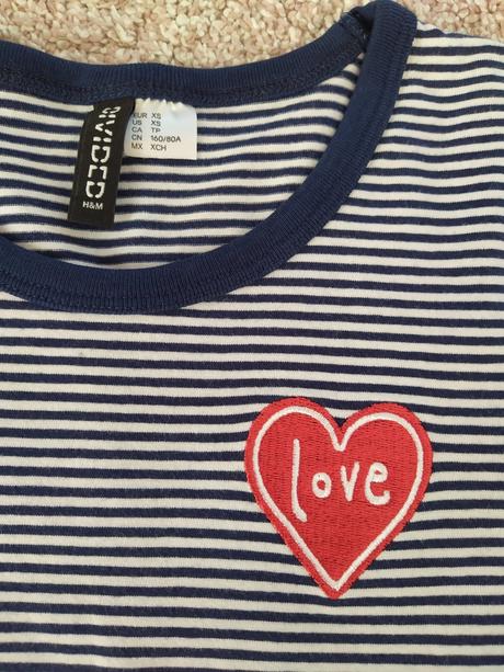 Modrobílé pruhované tričko, xs