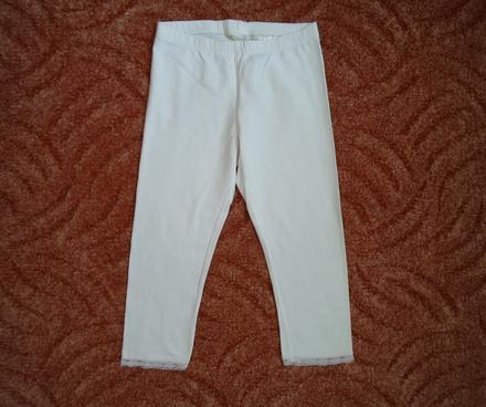 Bílé 3/4 legíny s krajkou, h&m,146