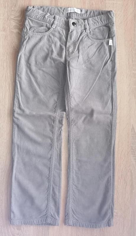 Šedé podšité manšestráky vel. 128, 128