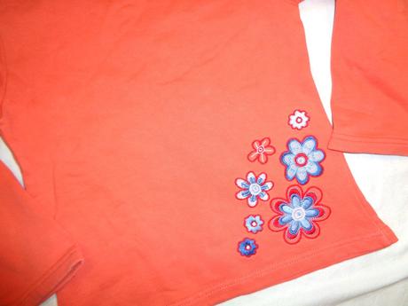 Pěkná oranžová mikina s kytičkami, 116