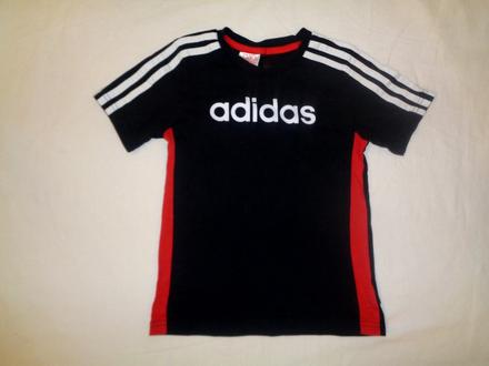 Černé bavlněné tričko adidas, adidas,134