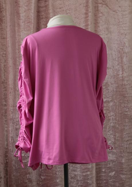 Růžové nařasené tričko xxxl, 5xl