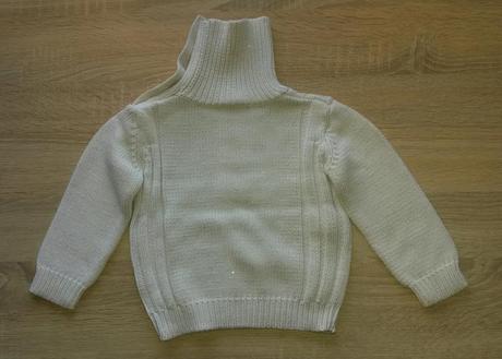 Bílý pletený rolák vel. 92-98, 92