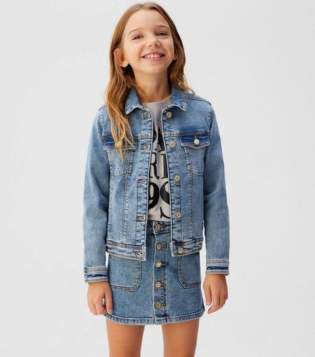 Dívčí džínová bunda mango světlá vel. 140, mango,140