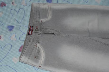 158 elastické šedé džíny, rifle, 158