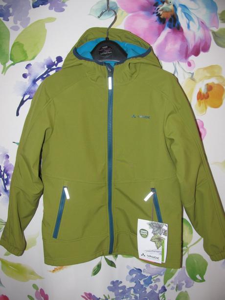 Softshellová khaki bunda s kapucí vaude, 140