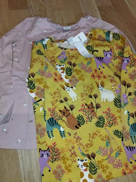 2x tričko s kočky, květy 116 lindex, lindex,116