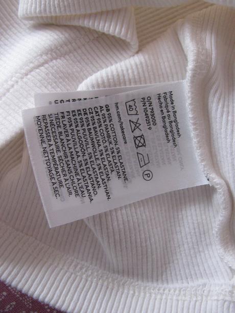 Bavlněné žebrované crop top tričko h&m, h&m,xs