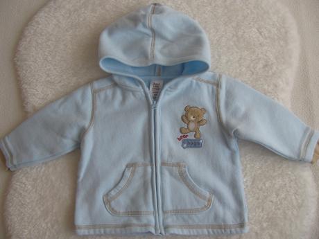 Modrá mikina s kapucí s medvídkem, carter's,74