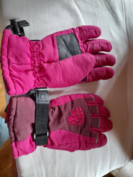 Rukavice prstové do sněhu růžové, 134