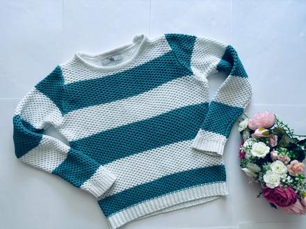 Cb/ svetr s pruhy - v.7/8 let, marks & spencer,128