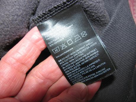 Bavlněná modrá mikina s kapucí, styl oversize, h&m,s