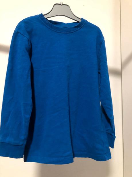 Modré bavlněné triko s lemy, 116