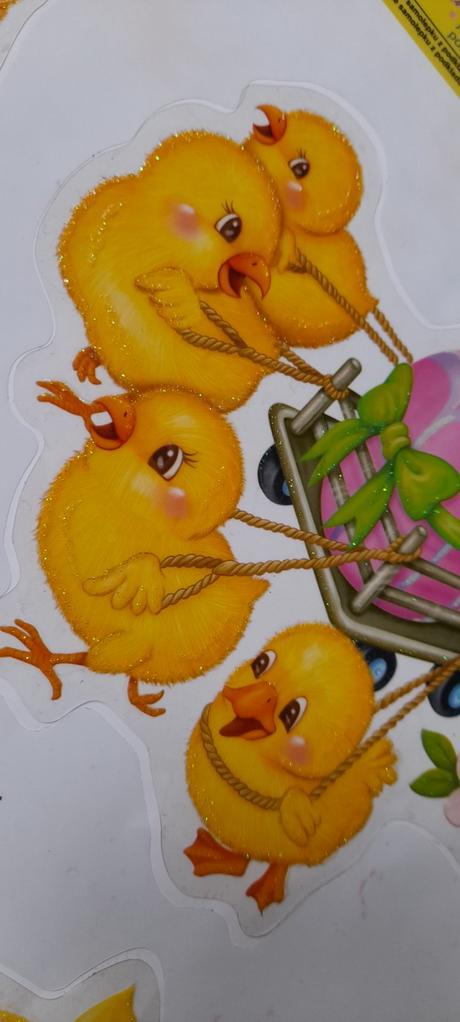 Velikonoční okenni dekorace - kuřátka, 
