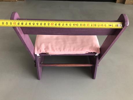 Dřevěná židlička fialková s podsedákem růžová, 