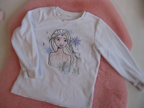 Bílá sametková mikina ledové království elza, disney,122