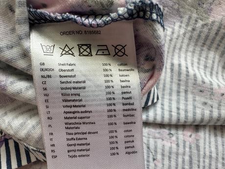 Dívčí pruhované šaty s květinami, vel. 134/140, 134