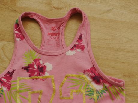 Tilko ruzove s kvety ibisku vel.122/128 - bavlna, pepperts,122