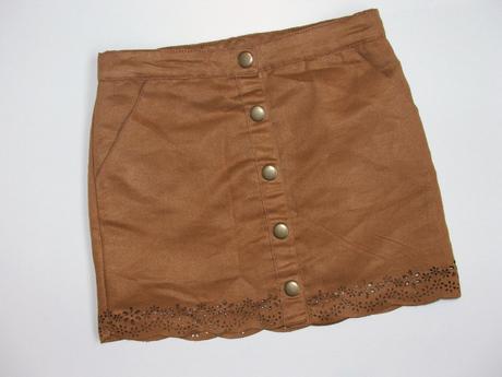 P129 hnědá sukně imitace kůže vel. 7 let, john lewis,122